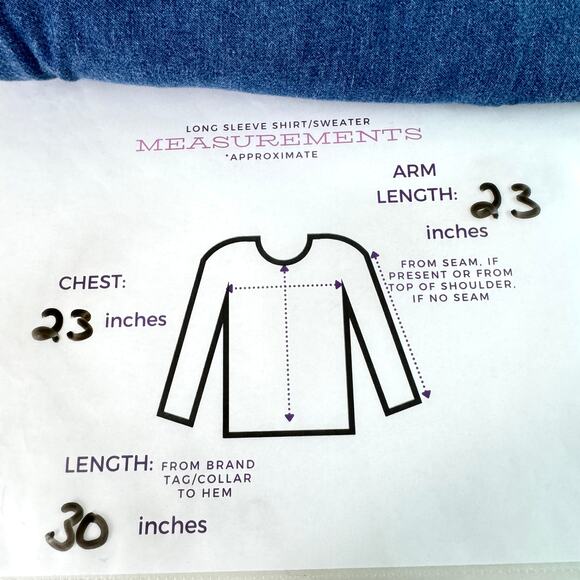 Bobbie Brooks Womens Vintage Button Down Shirt Size L Chambray Embroid Holiday - Picture 5 of 5